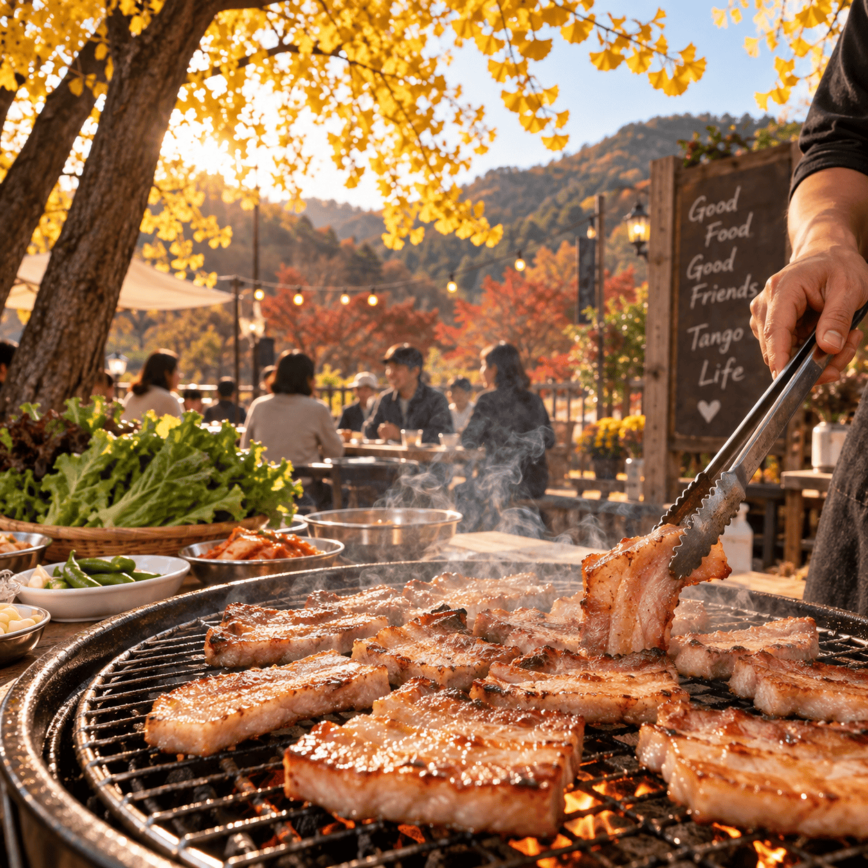 2026 가을 숲 밀롱가 – 3편 미식 – 숯불 바비큐와 레드 와인의 깊은 풍미