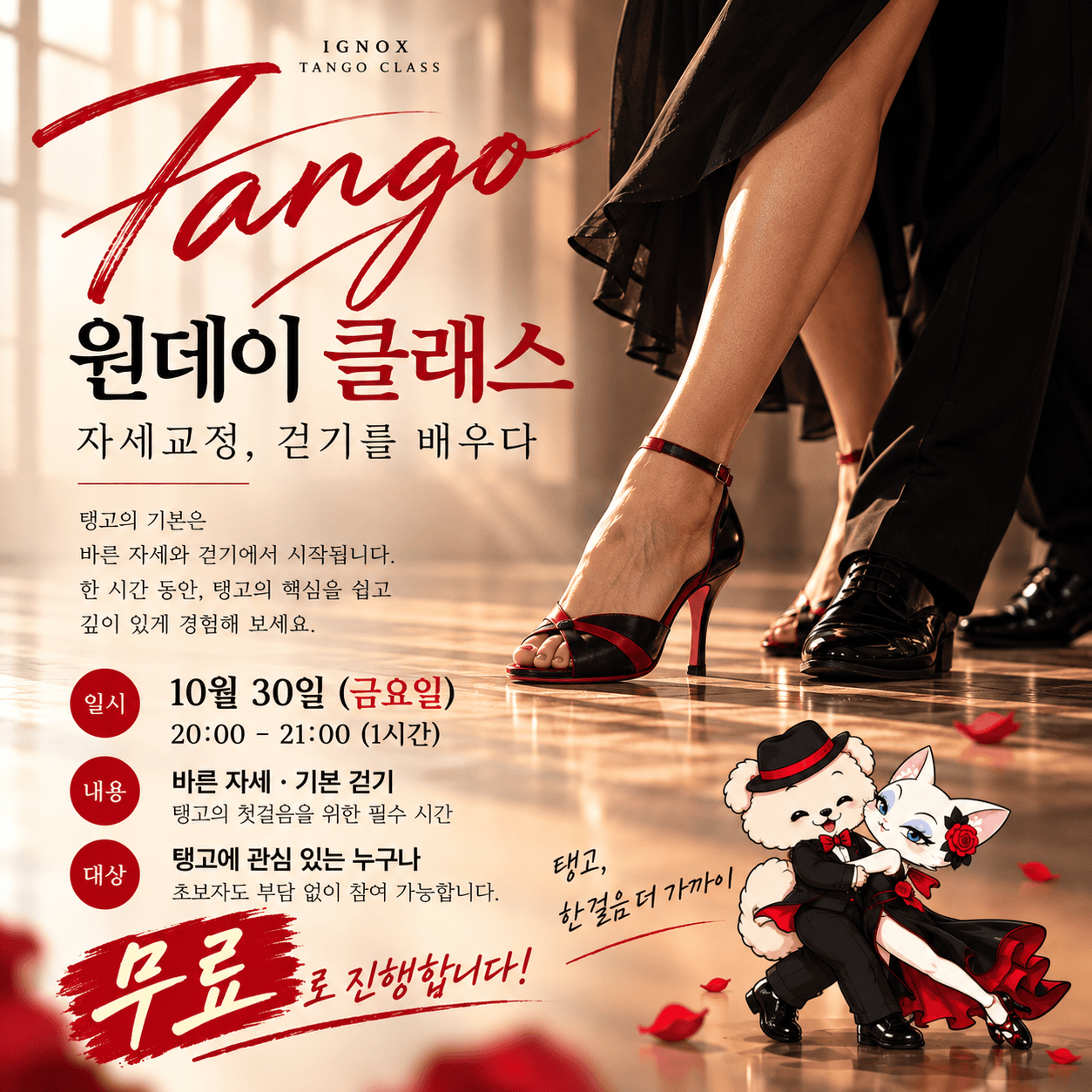 2026년 11월 탱고 의정부 아르헨티나 탱고 원데이 클래스(무료)